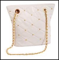 Miss Selfridge Spring/Summer 2009 Accessories quilted white bag with gold chain - �25