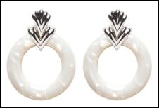 Fashion jewellery trend summer 2009 - Dior designer hoop earrings in white.