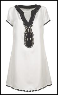 Right - Silk black and white dress T50 7410 in store April �79 Marks & Spencer Spring Summer 2009.