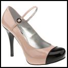 Schuh Aries Bar Court, in pale pink and black toecap - £53.62