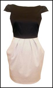 JOY - 2 in 1 Patterned Skirt Black and White Dress �45.