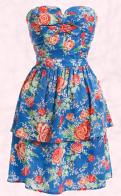 Miss Selfridge Floral Blue Prom Dress - £45/€68 - Miss Selfridge Spring Summer 2009.