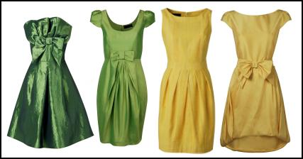 Citrus Yellow and Green Dresses - The 2009 Fashion Silhouette 