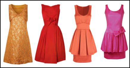 Orange Red to Hot Pink Dresses - The 2009 Fashion Silhouette 