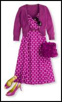 Boden magenta dress and cardigan.