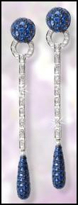 Beautiful Haute Jewellery - Jewels of Ocean Sapphire and Diamond Ball and Teardrop Earrings