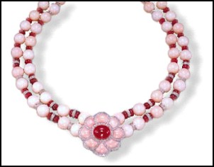 Angel's Skin - Palest Coral Necklace - Pietra Dura Collection