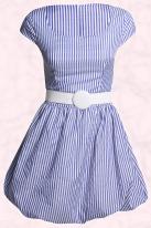 Boohoo.com - Dorothy striped puff ball hem dress with belt and cap sleeves �20 Spring Summer 09.