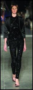 Alexander McQueen body-con jumpsuit in black crystal fabric