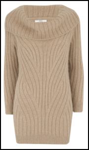 Travelling Rib Camel Cowl Neck Knit �39.50/�54.
