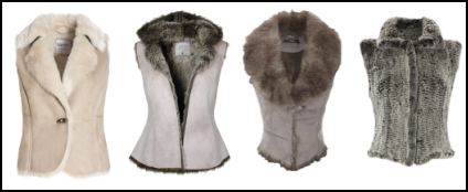Cream and Grey Fur Waistcoats