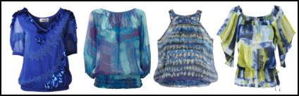 Blue tops and blouses.