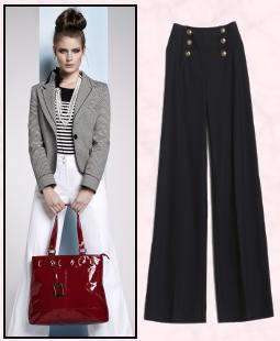 Wide Leg & Nautical Sailor Silhouette Pants