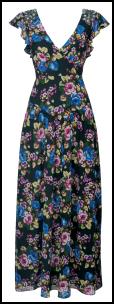 Near Right - Monsoon Florence Floral Rose Print Maxi Dress.