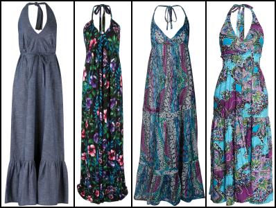 maxi dress halter neck summer tropical selfridge reptile miss dresses cotton denim trends halterneck floral purple centre spring above right