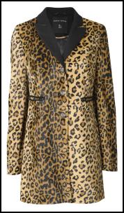 Dorothy Perkins Brown Animal Leopard Coat, Contrast Collar