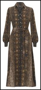 Brown Snakeskin Midi Dress Retro Glamour