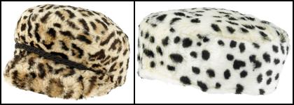 Animal Print Fur Baker Boy Sixties Hat