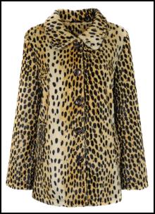 Fake Fur Leopard Print Coat.