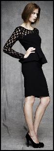 Black Peplum & Lace Womenswear Fashions.