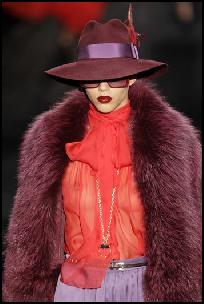 Gucci Colour Blocking, Fedora Hat & Pussy Bow Red Blouse