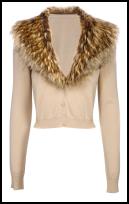  Tipped Fur Collar Cardigan.