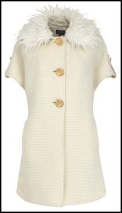 Per Una Speziale Cream Waffle Fur Coat.