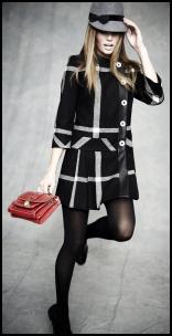  Black & White Check Retro 60s Coat.
