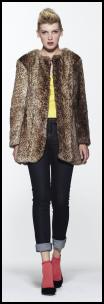Fake Fur Leopard Print Coat.