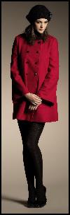 Red M&Co Collarless Coat.