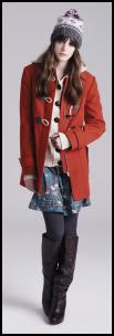 Orange Rust Duffle Coat.