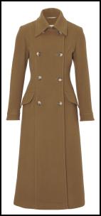 Khaki Camel Viyella Military Maxi Coat 