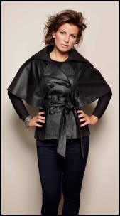 Coleen Cape Leather Coat