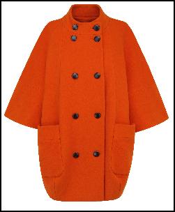 Bright Orange Cocoon Cape Coat
