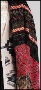 Fabric Pattern Detail of Warehouse AW11 Poncho.