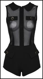 ASOS Black Sheer Top Black Playsuit.