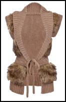 Camel Miso Fur Gilet Cardigan.
