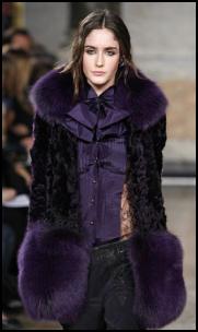 Purple Aubergine Fox Fur Coat.