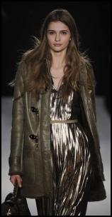 Mulberry Olive Green Leather Parka Coat.