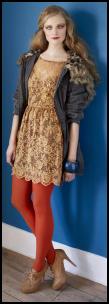 Parka Coat & Lace Dress.