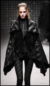 Black Leather Banded Cape Gareth Pugh AW11.