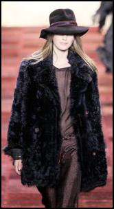 Aubergine Fur Pea Coat.