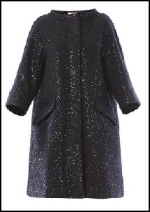 Nina Ricci Shimmering Black Cocoon Coat