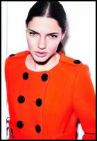 Red Collarless Coat.