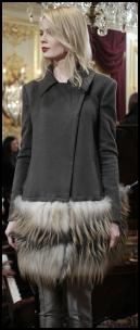 Grey Coat Double Fur Hem.
