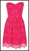 Pink Lace Party Prom Bustier Dress.