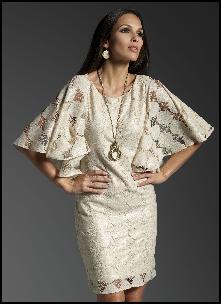 Spot Frill Cape Sleeve Lace Dress 