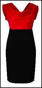 Colour Block Red Black Dress.