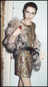 Topshop Sequin Dress & Fur Coat.