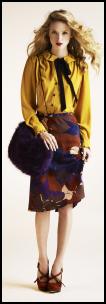Mustard Yellow Blouse With Black Bow Tie - River Island.